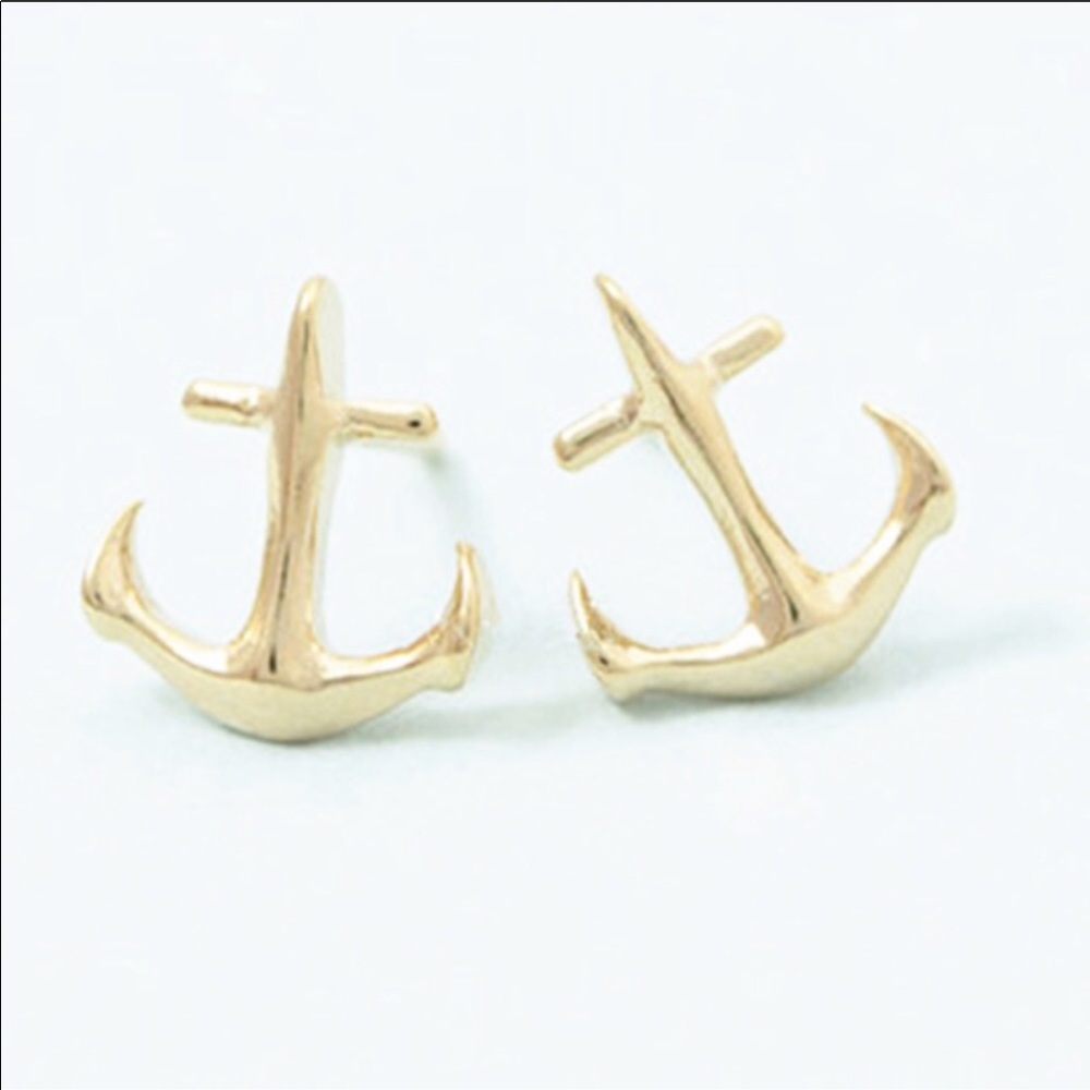 SALE! Anchor Gold Stud Earrings
